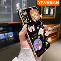 YIWESAN Caing สำหรับ Y20s Vivo Y20 Y20i Y12A Y20S กรัม Y20T Y12s Y20S เมตร Y20S D เคส Y11s ลวดลายใหม่ขอบตารางพื้นผิวชุบซิลิก้าเจลนิ่มกันกระแทกเคสมือถือฝาครอบป้องกันเลนส์กล้องถ่ายรูปรวมทุกอย่าง