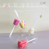 【cw】 Glass Cup Washing Cleaning Sponge Handheld Baby Bottle With Handle Color 1 Piece