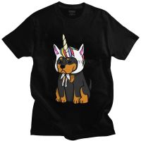 Rottweiler ยูนิคอร์นเสื้อ T ชายผ้าฝ้าย Tshirt Tee Tops แขนสั้น Metzgerhund Dog Lover เสื้อยืดติดตั้งเครื่องแต่งกาย