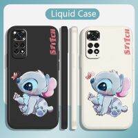 [ข้อเสนอพิเศษ] Romwe  การ์ตูนน่ารัก Lilo Amp; Stitch เคสโทรศัพท์สำหรับ Xiaomi Redmi Note 11 11S 10 10S 9 9S 9T 8 8T 7 5 Pro Plus Liquid เชือก Funda