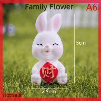 Family Flower Flash Sale 1xminiature ตรุษจีนน่ารักของราศีกระต่ายภูมิทัศน์ไมโครบ้านตุ๊กตากระต่ายขนาดเล็กเครื่องประดับเรซินตกแต่งบ้าน2023