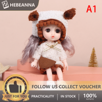 Hebeanna ตุ๊กตาตุ๊กตาของเล่น DIY ข้อต่อที่เคลื่อนไหวได้ขนาดเล็ก16ซม. พร้อมชุดกระโปรงสำหรับของเล่นเด็กหญิง