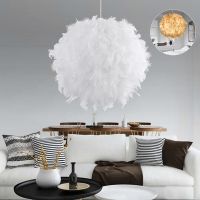 Modern Feather Lamp Chandelier Bedroom Decoration Exhibition Hall Chandelier Simple White Feather LED Lighting