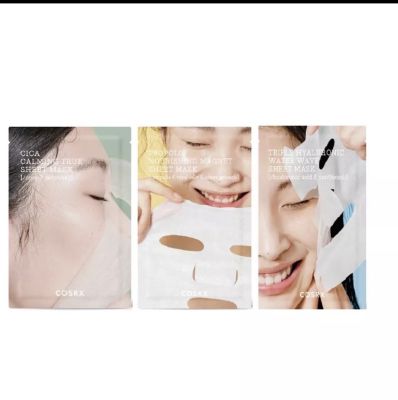 COSRX Pure Fit Cica Calming, Full Fit Propolis Nourishing, Hydrium Triple Hyaluronic, Balancium, AC Blemish Sheet Mask