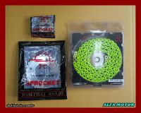 HONDA GROM125 MSX125 FRONT (13T) &amp; REAR (30T) SPROCKET &amp; CHAIN (420N) (120L) "YELLOW" SET #สเตอร์หน้า 13ฟัน สเตอร์หลัง 30ฟัน โซ่สีเหลือง