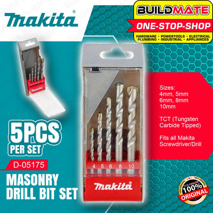 MAKITA Original TCT Masonry Drill Bit Set 5PCS/SET D05175 •BUILDMATE