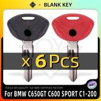 6Pcs Motorcycle Key Uncut Blank Replacement Keys For BMW C650GT C600 SPORT C1-200 C1 C650 GT C 600