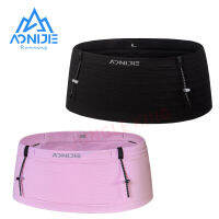 AONIJIE W8116สีชมพูสีดำทอยืดหยุ่นกีฬาเอวแพ็ควิ่งการแข่งขันจำนวนเข็มขัดสำหรับไตรกีฬามาราธอนขี่จักรยานภูเขา