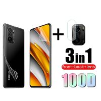 (Hulux electron) 3in1เต็มปกฟิล์มไฮโดรเจลสำหรับ Xiaomi Poco F3กล้องเลนส์ด้านหน้ากลับฟิล์มสำหรับ Xiaomi Poco F 3 3F ป้องกันหน้าจอ