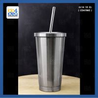 [ O4EA ] แก้วสเตนเลสเก็บร้อน-เย็น (Stainless Double Wall Tumbler) สีเงิน ขนาด 16 Oz.