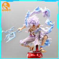 18ซม. รูป Luffy Gear 5 Sun God Nika Luffy อะนิเมะตัวเลข Squat Down Lightning Figurine PVC รูปปั้นตุ๊กตาของเล่น