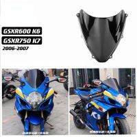 รถจักรยานยนต์สำหรับ Suzuki GSXR600 750 GSXR750 K6 K7 2006 2007ดัดแปลงโปร่งใสฝาครอบด้านหน้าพร้อมกระจกบังลมสีดำสูง