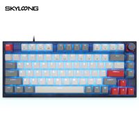 SKYLOONG GK75 75% Hot Swappable คีย์บอร์ด Glacier Switch Gaming อุปกรณ์เสริมสีขาว Backlight Knob ควบคุม Gamer คีย์บอร์ด