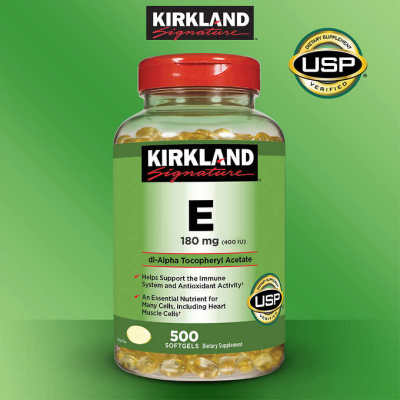 Kirkland Signature Vitamin E 180 mg 500 Softgels ของแท้ หมดอายุเดือน 07/2025