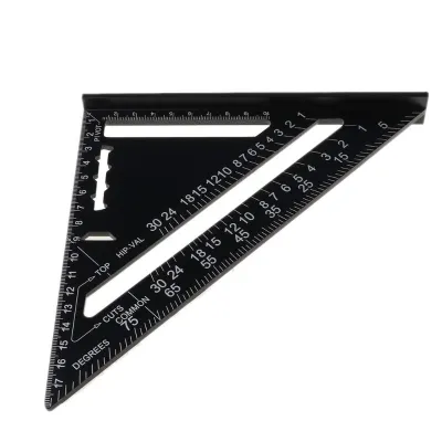 7/12Inch Aluminium Triangular Measuring Ruler Woodworking Carpenter Square Angle