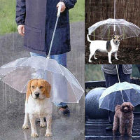 【Dream】Walking Waterproof Clear Cover Built-In Leash Rain Sleet Snow Pet Umbrella For Dog