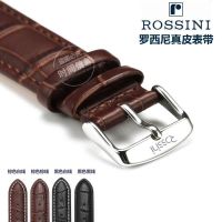 นาฬิกาหนังชั้นหนึ่งของ Rossini พร้อมหัวเข็มขัดแบบหมุด สายหนังจระเข้ อุปกรณ์เสริมสายโซ่นาฬิกาผู้ชายสายสีน้ำตาลสีดำ