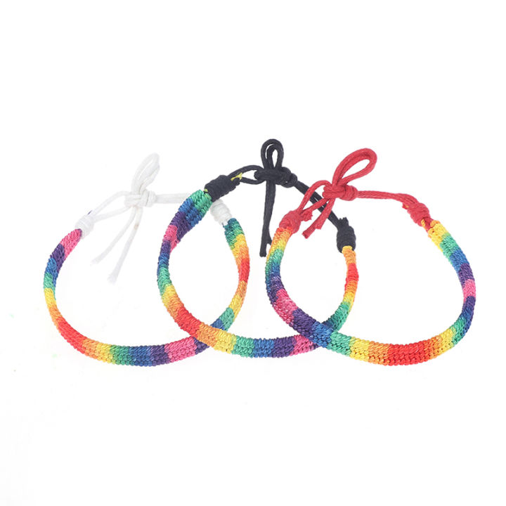 สร้อยข้อมือเชือก-lgbt-สีรุ้งเสน่ห์ของ-zhonghua1สำหรับคู่รักเกย์ผู้หญิงผู้ชายทอด้วยมือ