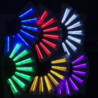 Night Led Light Glowing Fluorescent Discoloration Fan Night Performance Dj Bar Club Room Party Decoration Foldable Hand Fan