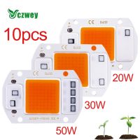 10pcs LED Grow COB Chip Phyto Lamp Full Spectrum AC220V 20W 30W 50W For Indoor Plant Seedling Grow and Flower Growth Lighting