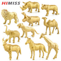 HIMISS RC โมเดลสัตว์ป่าเครื่องประดับของเล่นรูปปั้นสัตว์สีทองของเล่นเพื่อการศึกษาของขวัญคริสต์มาสวันเกิดสำหรับเด็ก