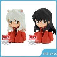 Inuyasha ของเล่นอนิเมะ Q Posket แบบตุ๊กตาขยับแขนขาได้มือทำจาก BANPRESTO เก็บของขวัญสำหรับเด็ก