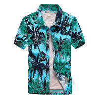 26สีแฟชั่นฤดูร้อน Mens เสื้อฮาวายแขนสั้นปุ่มมะพร้าวพิมพ์ Casual Beach Aloha เสื้อ Plus ขนาด5XL