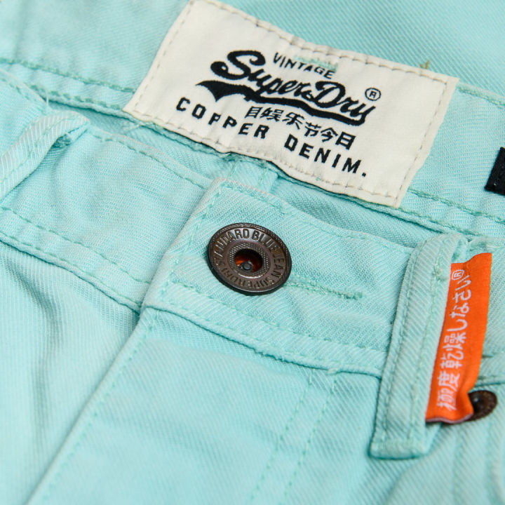 superdry-new-officer-slim-short-กางเกงขาสั้น-สำหรับผู้ชาย-สี-washed-officer-mint