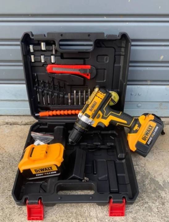 ส่งฟรี-ไม่ต้องใส่โค้ด-dewalt-229v-สว่านไร้สายแบตใหญ่-มาพร้อมอุปกรณ์ครบครัน-ใช้งาน-คู่่มือช่างทุกหน้างาน