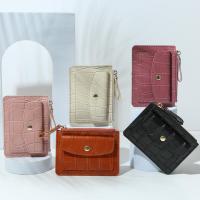 Feng Qi shop Mini Coin Purse Card Bag Fashion Women Simple Wallet PU Multi-Slots Zipper Keychain Small Lady Key Holder Portable