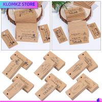 KLOMKZ 50PCS ของชำร่วยเทศกาล แพ็คเกจ DIY กระดาษคราฟท์ ป้ายแฮนด์เมด บรรจุบัตรแขวน ตกแต่งห่อของขวัญ ขอบคุณแท็กแขวน