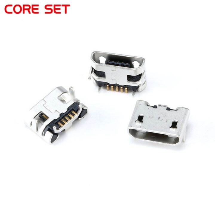 50pcs Micro Usb Connector 5 Pin Usb Jack Charging Socket Female For Mp3 4 5 Other Mobile Table