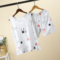 JULYS SONG Sleeveless Summer Female Pyjamas Cute Printed Tops And Shorts Women Comfortable Nightwear Sleepwear Pajamas Suit