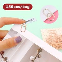 ✜ 150PCS 20mm Mini Bookmark Gold Rose Gold Color Heart Clip Bookmark Metal Paper Clips Binder Clip Office Accessories