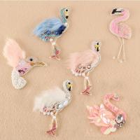 1 pcs Sequined fur Flamingo Patch for Clothes Sewing on Rhinestone Beaded Applique for Jackets Jeans Bags Shoes Beading Applique  Furniture Protectors