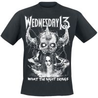 เสื้อยืดผ้าฝ้ายพิมพ์ลายขายดี เสื้อยืด พิมพ์ลาย What The Night Brings Wednesday 13 แฟชั่นสําหรับผู้ชาย