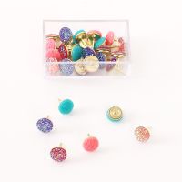 ↂஐ๑ TUTU glitter 20pcs/box Plastic Quality Cork Board Safety Colored Push Pins Thumbtack Office School Accessories H0297