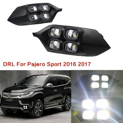 2Pcs Car LED Daytime Running Light DRL for Mitsubishi Pajero Sport Montero 2016-2017