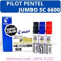 【small stationery】  โปรดทราบ♚☬ปากกาทำเครื่องหมาย Pilot Pentel ปากกาจัมโบ้ SC6600สีแดงสีดำสีน้ำเงิน