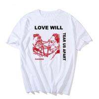 แขนสั้นโอเวอร์ไซส์GILDAN [ขายดี] ใหม่ เสื้อยืดผ้าฝ้าย 100% พิมพ์ลาย Lil Peep Love Will Tear Us Apart แนวสตรีท สไตล์ฮิปฮอ  31PC