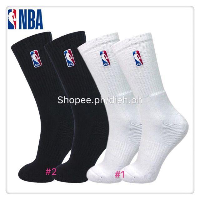 nba plain white /black basketball socks Lazada PH