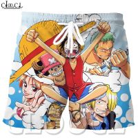 ☎✴۩ CLOOCL พร้อมส่ง กางเกงขาสั้น ลําลอง ยืดหยุ่น พิมพ์ลายอนิเมะ One Piece 3D พลัสไซซ์ สําหรับผู้ชาย