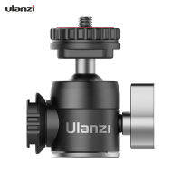 Ulanzi U-60โลหะเต็มรูปแบบปุ่มหมุนขนาดมินิDualรองเท้าระบายอากาศดีไมโครโฟนต่อเพิ่มติดตั้ง360องศาPanoramic Ball Headโหลดสูงสุด10กก.Vlogวิดีโออุปกรณ์เสริมสำหรับกล้องDSLR