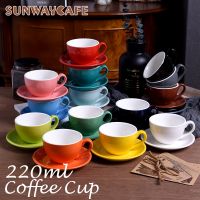 【CW】220ml high-grade ceramic coffee cups Coffee cup set Simple European style Mug Cappuccino flower cups Latte