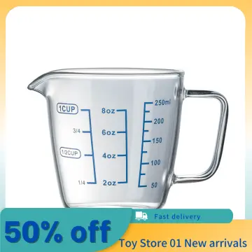 1pc High Borosilicate Glass Measuring Cup With Scale, Microwave