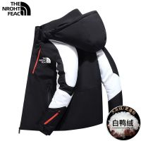 TheNorthFace เสื้อขนเป็ดผู้ชายเทรนฤดูใบไม้ร่วงและฤดูหนาวเป็ดสีขาวมีฮู้ด,เสื้อขนเป็ดเป็ดสีขาวอบอุ่นและกันความหนาวเย็น