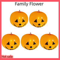 Family Flower Flash Sale ลูกโป่งฟักทองเรืองแสงพร้อมไฟ LED ขนาด12นิ้ว5ชิ้นตกแต่งฮาโลวีนสำหรับบ้านกลางแจ้งตกแต่งฟักทองฮาโลวีนเรืองแสงในที่มืด