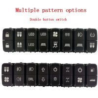 1pc Dual Key Switch Dual Switch Fog Lights Fan Spotlight Tank Headlight Switch Button for Mitsubishi LancerEX Pajero V73 V93 V97 Push Button