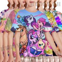 My Little Pony Friendship Magic Print Childrens T-shirt Short Sleeve Round Neck Unicorn Rainbow Shirt Top 3-13 Years Old Cartoon Anime