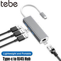 Tebe 4 In 1 Type C ฮับต่อพ่วง3พอร์ต Usb 3.0 Type-C ถึง Rj45 Lan ตัวแยกเครือข่ายอะแดปเตอร์สำหรับ Macbook